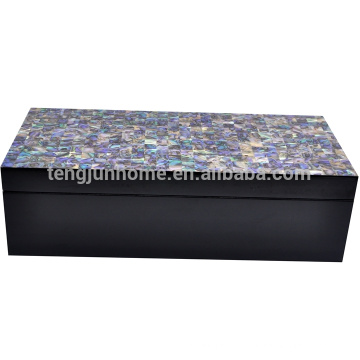 CPA-BPSBL Nueva Zelanda Paua Shell Caja de Joyería con Pintura Negro Grande